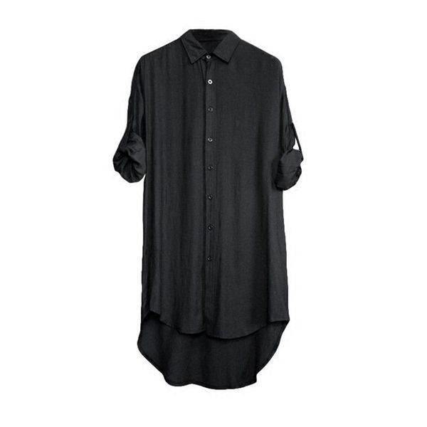 idopy punk style shirts extended long round hem hip hop street blouse gothic for man and woman 210809, White;black
idopy punk style shirts extended long round hem hip hop street blouse gothic for man and woman 210809, White;black