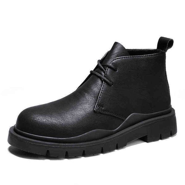 autumn 2021 two-layer cowhide zhongbang rubber outsole pure black fashion casual martin boots men
autumn 2021 two-layer cowhide zhongbang rubber outsole pure black fashion casual martin boots men