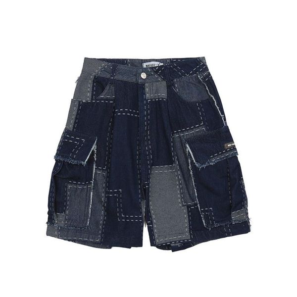 men's shorts fashion hi street patchwork denim streetwear loose fit hip hop short jeans with big pockets summer bottoms, White;black
men's shorts fashion hi street patchwork denim streetwear loose fit hip hop short jeans with big pockets summer bottoms, White;black