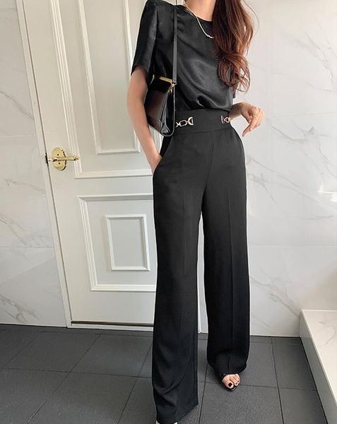 women's two piece pants 2 sets womens outfits spring blouse women shirt short sleeve high waist wide leg trouser set office, White
women's two piece pants 2 sets womens outfits spring blouse women shirt short sleeve high waist wide leg trouser set office, White