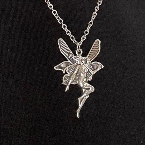 pendant necklaces ins stainless steel chain flower fairy angel necklace vintage butterfly elf for women girls fashion jewelry gift, Silver
pendant necklaces ins stainless steel chain flower fairy angel necklace vintage butterfly elf for women girls fashion jewelry gift, Silver