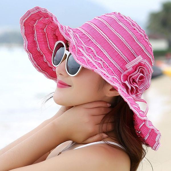 summer sun hats for women large brim with ribbons bow beach hat cap ladies uv protect chapeu feminino ad360 wide, Blue;gray
summer sun hats for women large brim with ribbons bow beach hat cap ladies uv protect chapeu feminino ad360 wide, Blue;gray