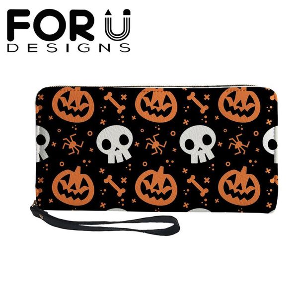 wallets forudesigns fashion luxury women wallet halloween pumpkin ghost pattern pu leather travel lady multifunction portable money bags, Red;black 
wallets forudesigns fashion luxury women wallet halloween pumpkin ghost pattern pu leather travel lady multifunction portable money bags, Red;black