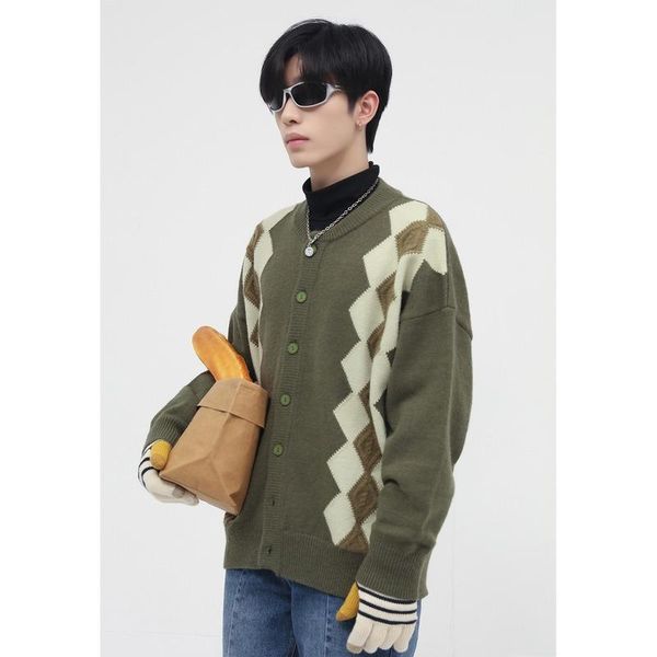 men's sweaters clothing 2021 autumn winter products korean lazy style diamond cardigan sweater round neck design couple top, White;black
men's sweaters clothing 2021 autumn winter products korean lazy style diamond cardigan sweater round neck design couple top, White;black
