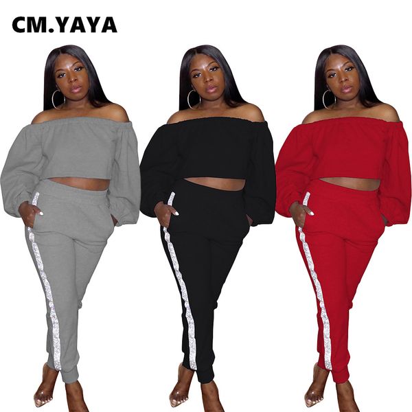 autumn womens set off shoulder crop striped jogger pants suits trasuit matching two piece sets fitness outfitby air, White
autumn womens set off shoulder crop striped jogger pants suits trasuit matching two piece sets fitness outfitby air, White