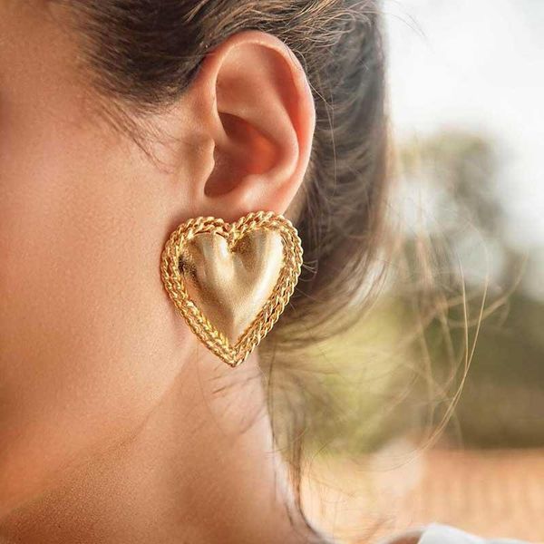 stud 2021 jewelry gold silver color metal love heart earrings for women lady's statement earring party, Golden;silver
stud 2021 jewelry gold silver color metal love heart earrings for women lady's statement earring party, Golden;silver