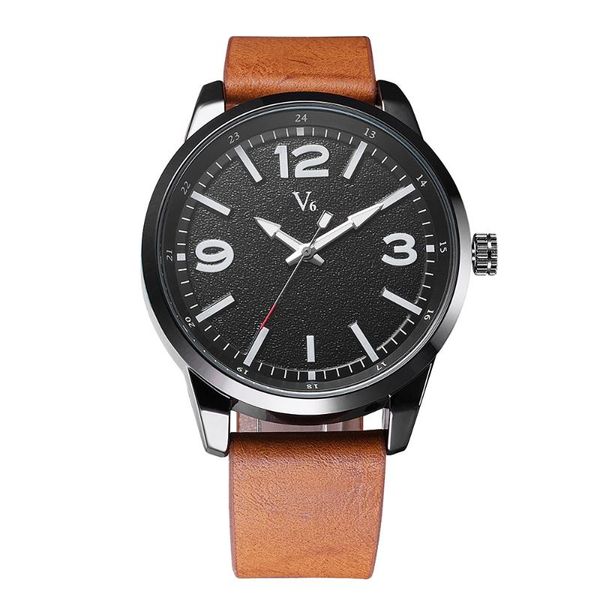 wristwatches v6 military wrist watch leather strap zegarek meski men's watches luminous waterproof quartz male clock fashion erkek kol, Slivery;brown
wristwatches v6 military wrist watch leather strap zegarek meski men's watches luminous waterproof quartz male clock fashion erkek kol, Slivery;brown
