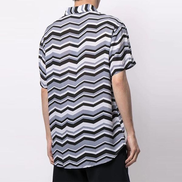 men's casual shirts retro style summer 2021 ethnic print stand-up collar striped short-sleeved loose hawaiian shirt for men, White;black
men's casual shirts retro style summer 2021 ethnic print stand-up collar striped short-sleeved loose hawaiian shirt for men, White;black