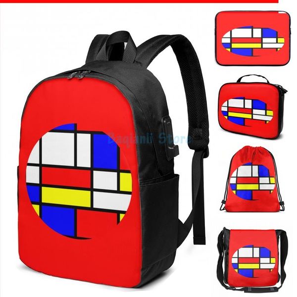 funny graphic print mondrian pattern usb charge backpack men school bags women bag travel laptop
funny graphic print mondrian pattern usb charge backpack men school bags women bag travel laptop