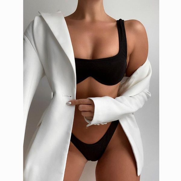 women's swimwear women push up bikini ladies solid color high waisted set biquini bather bathing suit swimming suits 2021 sexy, White;black
women's swimwear women push up bikini ladies solid color high waisted set biquini bather bathing suit swimming suits 2021 sexy, White;black