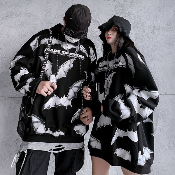 winter hoodie fashion bat print off shoulder long-sleeved loose sweatshirt women's trend hooded couple jacket sweatshirt 210422, Black
winter hoodie fashion bat print off shoulder long-sleeved loose sweatshirt women's trend hooded couple jacket sweatshirt 210422, Black