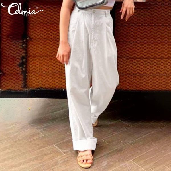 celmia fashion pants women 2021 casual solid cotton capris high waist pocket trousers plus size buttons pantalon femininas 5xl women's, Black;white
celmia fashion pants women 2021 casual solid cotton capris high waist pocket trousers plus size buttons pantalon femininas 5xl women's, Black;white
