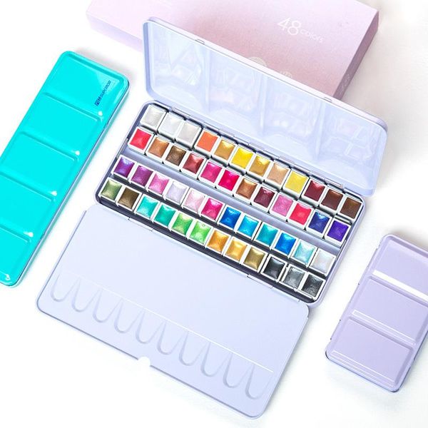 gift sets watercolor paint 12/24/48 colors set glitter professional pearly colourful portable solid pigment for artist art supplier
gift sets watercolor paint 12/24/48 colors set glitter professional pearly colourful portable solid pigment for artist art supplier