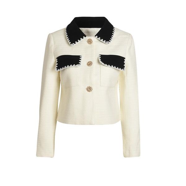 women's jackets autumn and winter 2021 color contrast splicing short tweed coat women, Black;brown
women's jackets autumn and winter 2021 color contrast splicing short tweed coat women, Black;brown