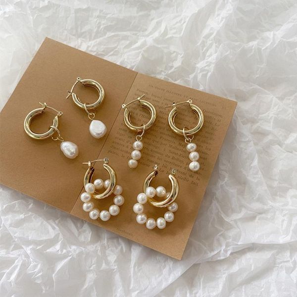 elegant high-grade pearl pendant earrings for lady fashion freshwater charm small chunky gold hoop women & huggie, Golden;silver
elegant high-grade pearl pendant earrings for lady fashion freshwater charm small chunky gold hoop women & huggie, Golden;silver
