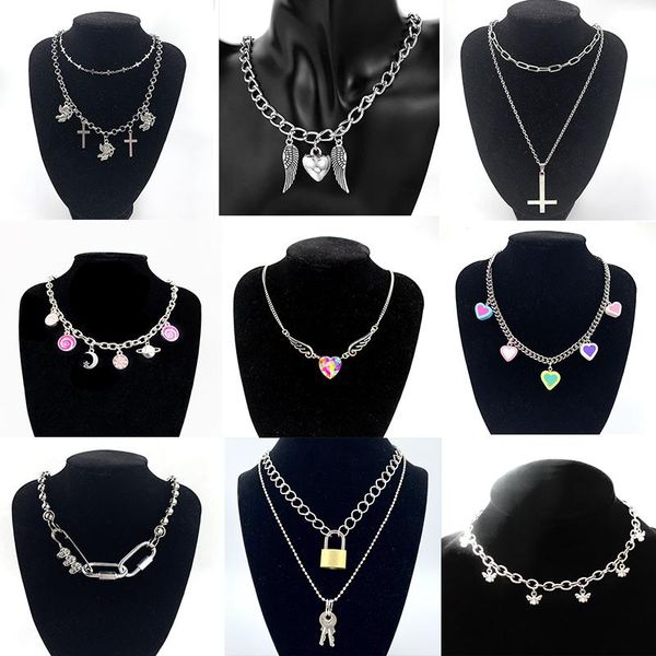 chains vivilady retro punk titanium steel heart angel key lock cross thorns knife mushrooms sun necklace jewelry drop, Silver
chains vivilady retro punk titanium steel heart angel key lock cross thorns knife mushrooms sun necklace jewelry drop, Silver