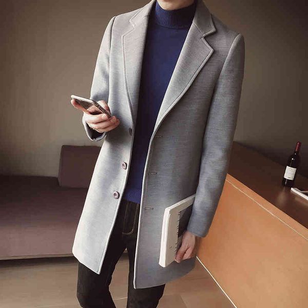 men's medium long raincoat, korean tight wool coat, british windbreak, autumn and winter, 2020, Black
men's medium long raincoat, korean tight wool coat, british windbreak, autumn and winter, 2020, Black