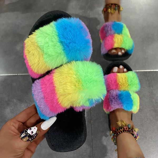 slippers women winter warm home female floor fuzzy open toe mixed color flats lady indoors women's footwear, Black
slippers women winter warm home female floor fuzzy open toe mixed color flats lady indoors women's footwear, Black