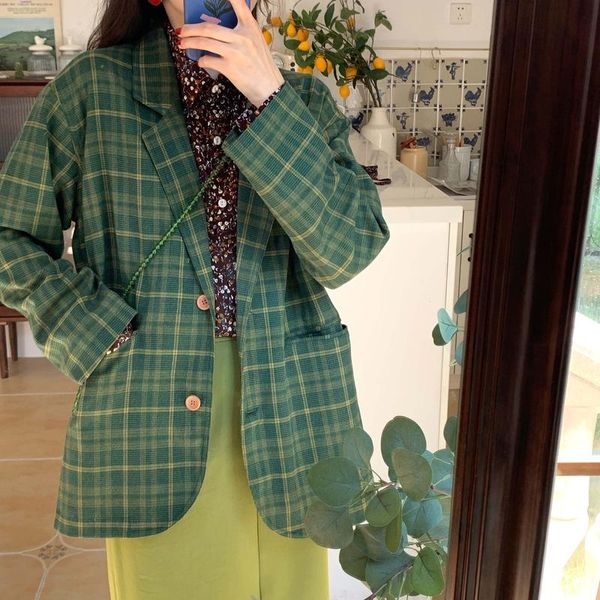 women's suits & blazers fashion spring autumn coat lady casual loose green plaid blazer suit single breasted jacket chic clothes, White;black
women's suits & blazers fashion spring autumn coat lady casual loose green plaid blazer suit single breasted jacket chic clothes, White;black