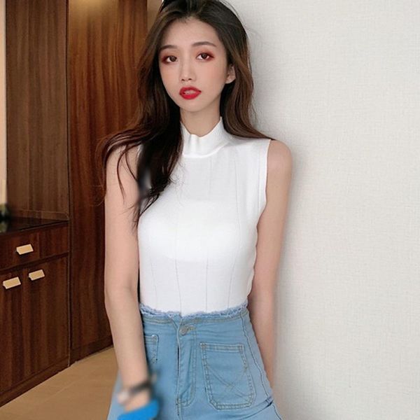 women's tanks & camis summer solid half neck fashion slim t-shirt knitted color sleeveless pullover crop tank top, White
women's tanks & camis summer solid half neck fashion slim t-shirt knitted color sleeveless pullover crop tank top, White