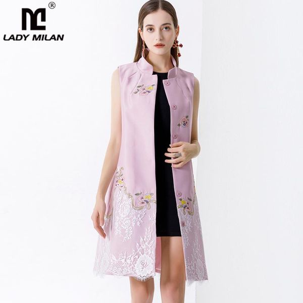 women's trench coats runway stand collar sleeveless embroidery lace patchwork hidden buttons long vest spring autumn outerwear, Tan;black
women's trench coats runway stand collar sleeveless embroidery lace patchwork hidden buttons long vest spring autumn outerwear, Tan;black