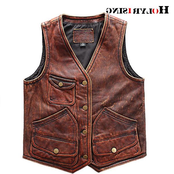 men's vests vest coat vintage leather jacket cowhide men genuine brown s-4xl 19142, Black;white
men's vests vest coat vintage leather jacket cowhide men genuine brown s-4xl 19142, Black;white