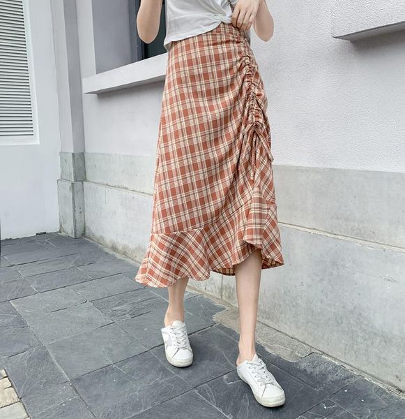 skirts waist plaid female summer draw string fold covering hip irregular long fishtail skirt falbala port of flavour, Black
skirts waist plaid female summer draw string fold covering hip irregular long fishtail skirt falbala port of flavour, Black