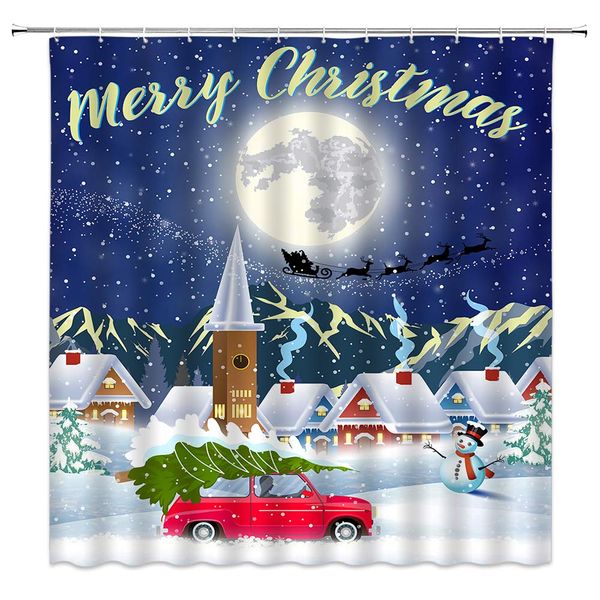 christmas shower curtain christmas eve white snowflakes village snowman christmas tree red car,70x70 inch polyester fabric
christmas shower curtain christmas eve white snowflakes village snowman christmas tree red car,70x70 inch polyester fabric