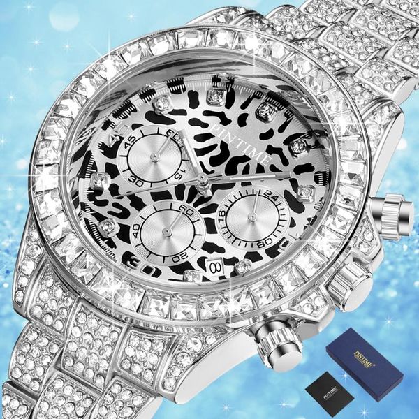 wristwatches pintime iced out watch men hip hop leopard chronograph mens watches gold clock reloj hombre relogio masculino, Slivery;brown
wristwatches pintime iced out watch men hip hop leopard chronograph mens watches gold clock reloj hombre relogio masculino, Slivery;brown