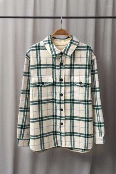 women's wool & blends green woolen turn-down collar long sleeve single breasted coat loose female jacket with pockets 2021 early autumn, Black
women's wool & blends green woolen turn-down collar long sleeve single breasted coat loose female jacket with pockets 2021 early autumn, Black