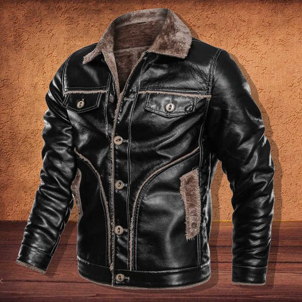 winter jacket mens vintage black leather jacket men fur lined turn down collar casual coats male warm thick coat plus size 4xl 210603
winter jacket mens vintage black leather jacket men fur lined turn down collar casual coats male warm thick coat plus size 4xl 210603