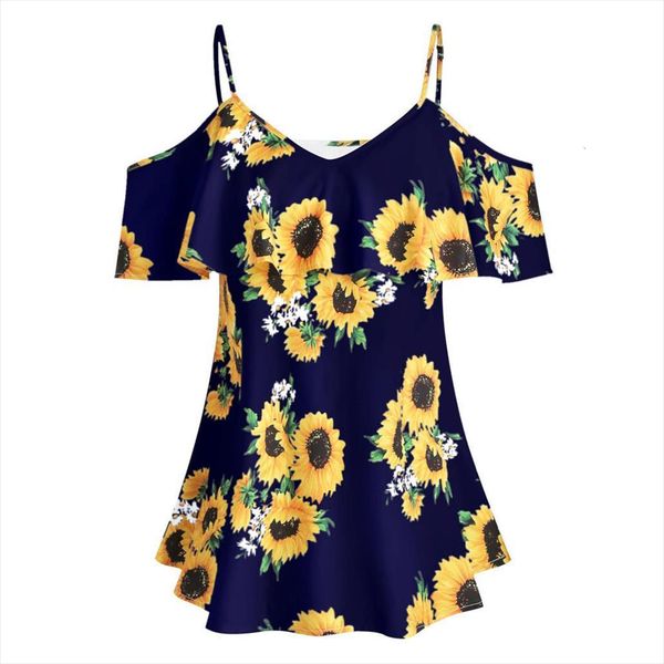 5xl fashion plus size womens shirts sunflower printed camis short sleeve ruffles cold shouder, White
5xl fashion plus size womens shirts sunflower printed camis short sleeve ruffles cold shouder, White