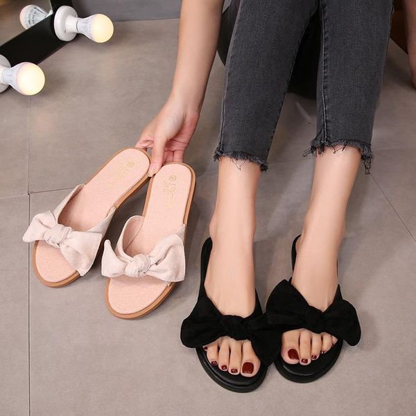 concise bow-knot band flat sandals women open toe solid color flip flops suede leather bow beach sandalias mujer big size 43, Black
concise bow-knot band flat sandals women open toe solid color flip flops suede leather bow beach sandalias mujer big size 43, Black