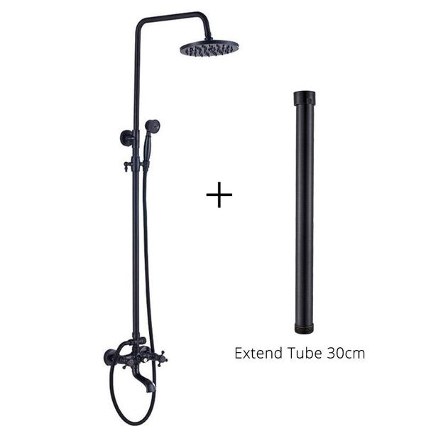 bronze black shower mixer faucet 8" brass rainfall bath set with 30cm extend tube swive tub spout bathroom sets
bronze black shower mixer faucet 8" brass rainfall bath set with 30cm extend tube swive tub spout bathroom sets