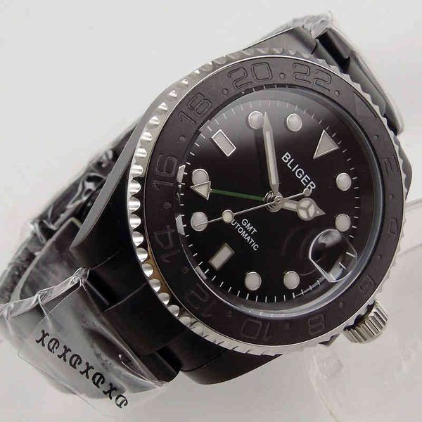 40mm bliger sapphire black crystal sterile ironing board ceramic tablecloth pvd gmt function automatic movement mechanical men's watch, Slivery;brown
40mm bliger sapphire black crystal sterile ironing board ceramic tablecloth pvd gmt function automatic movement mechanical men's watch, Slivery;brown