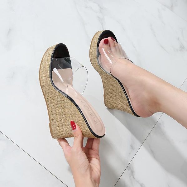 sandals 2021 summer straw wedges heel ladies foot wear high platform women's shoes transparent crystal clear, Black
sandals 2021 summer straw wedges heel ladies foot wear high platform women's shoes transparent crystal clear, Black