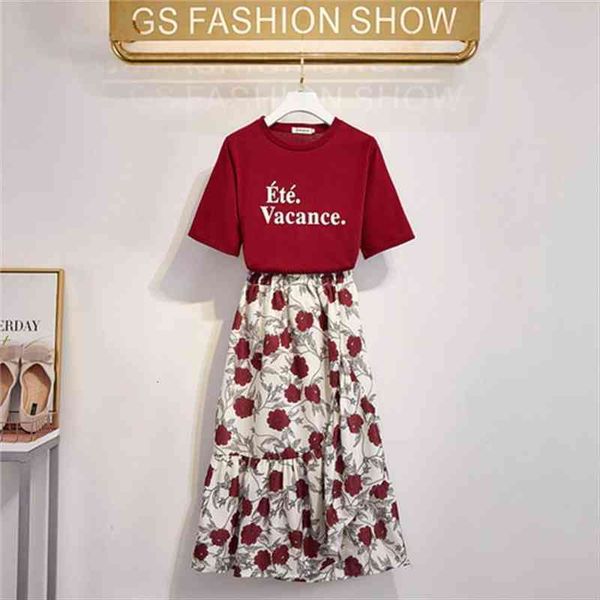 summer womens letter printing loose elastic waist flower printing long skirt two piece students skirt set, Gray
summer womens letter printing loose elastic waist flower printing long skirt two piece students skirt set, Gray