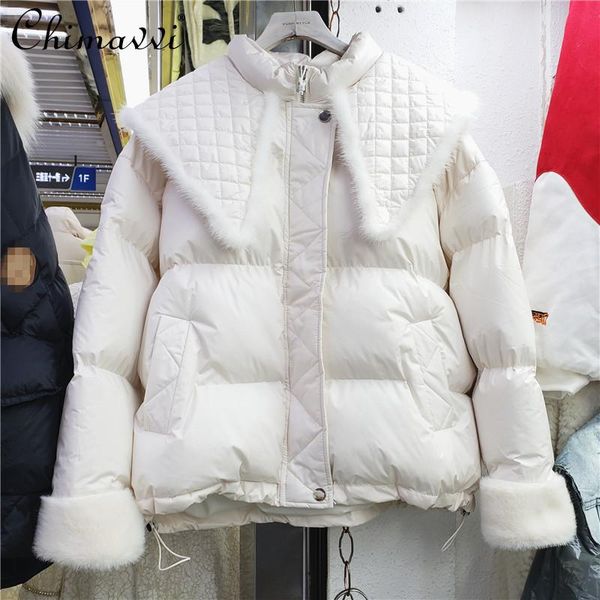 women's down & parkas 2021 winter ladies simple solid thick bread short jacket large lapel korean style fashion stylish loose coat, Black
women's down & parkas 2021 winter ladies simple solid thick bread short jacket large lapel korean style fashion stylish loose coat, Black