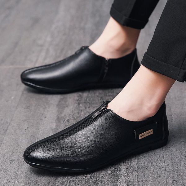 men fashion zipper pu leather shoes low formal black dress autumn classic casual male soft flat sneakers
men fashion zipper pu leather shoes low formal black dress autumn classic casual male soft flat sneakers