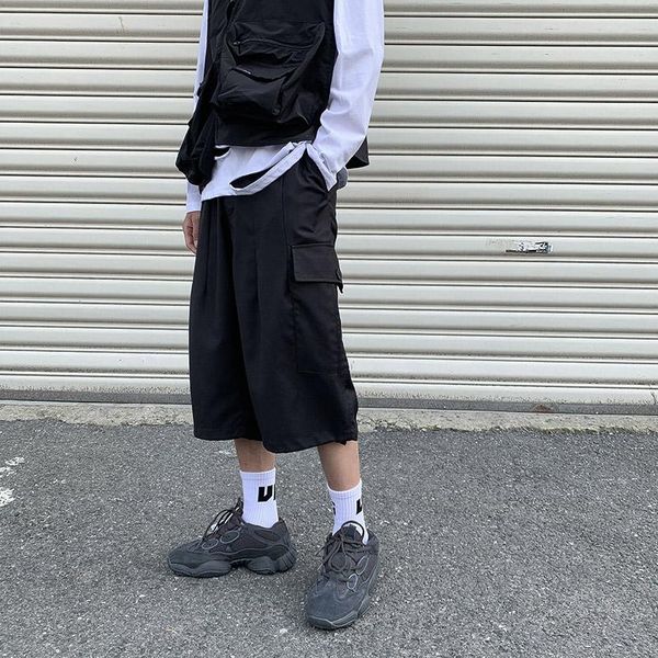 men's pants ewq / wear wide leg for male loose straight work clothes calf-length with pockets korean trousers 9y1557, Black
men's pants ewq / wear wide leg for male loose straight work clothes calf-length with pockets korean trousers 9y1557, Black