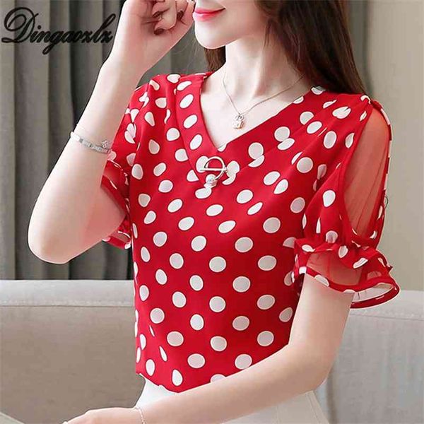 dingaozlz short-sleeved chiffon blouse patchwork women summer polka dot casual lace shirt blusas mujer 210517, White
dingaozlz short-sleeved chiffon blouse patchwork women summer polka dot casual lace shirt blusas mujer 210517, White