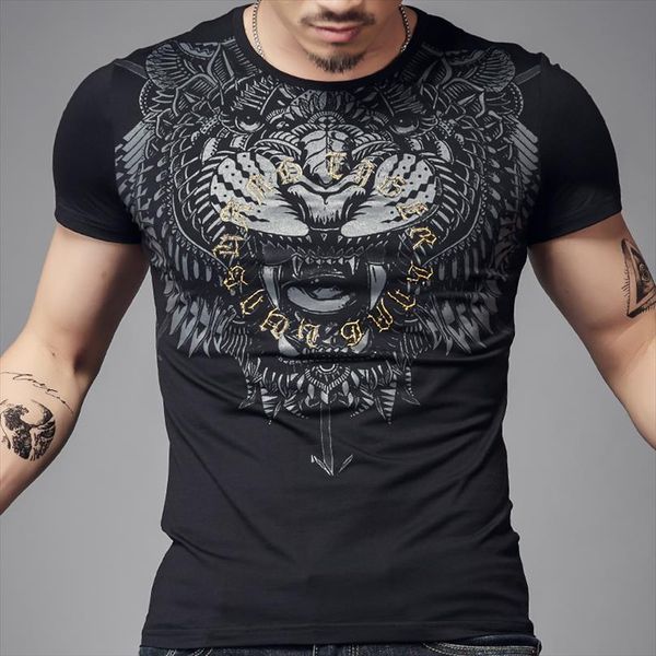 black 3d print tiger men t shirt o neck 100% cotton tees short sleeve summer, White;black
black 3d print tiger men t shirt o neck 100% cotton tees short sleeve summer, White;black