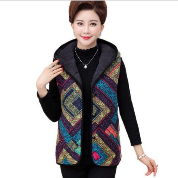 women's vests 2021 autumn women sleeveless print vest jacket warm cotton hooded winter coat plus size 5xl waistcoat female, Black;white
women's vests 2021 autumn women sleeveless print vest jacket warm cotton hooded winter coat plus size 5xl waistcoat female, Black;white