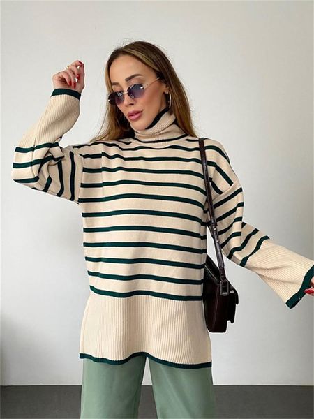 women's sweaters forefair knit oversized split turtleneck long sleeve pullover sweater 2021 autumn winter casual striped, White;black
women's sweaters forefair knit oversized split turtleneck long sleeve pullover sweater 2021 autumn winter casual striped, White;black