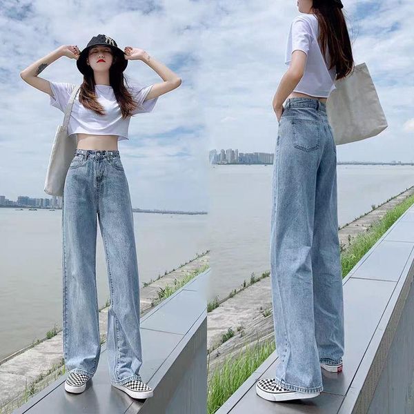 women's jeans woman pants high waist straight loose for spring and autumn pantalones vaqueros mujer, Blue
women's jeans woman pants high waist straight loose for spring and autumn pantalones vaqueros mujer, Blue