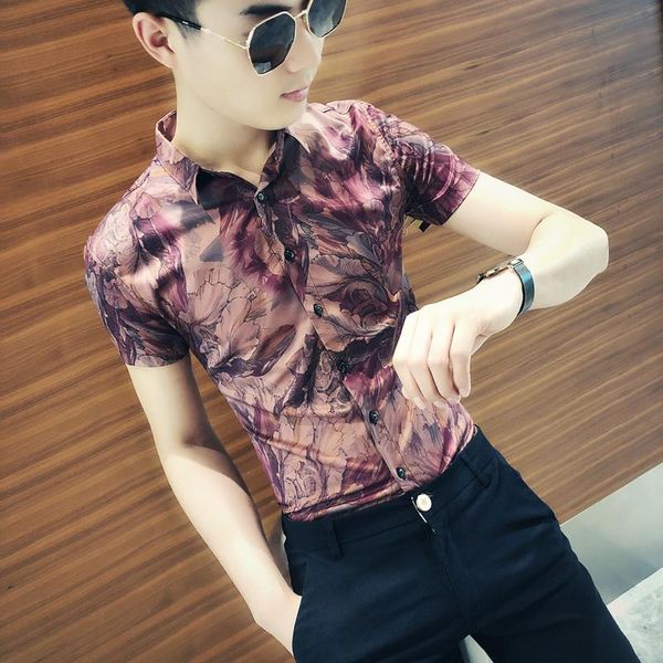 summer print shirt net red men's slim short-sleeved social person personality tight half-sleeved tide casual shirts, White;black
summer print shirt net red men's slim short-sleeved social person personality tight half-sleeved tide casual shirts, White;black