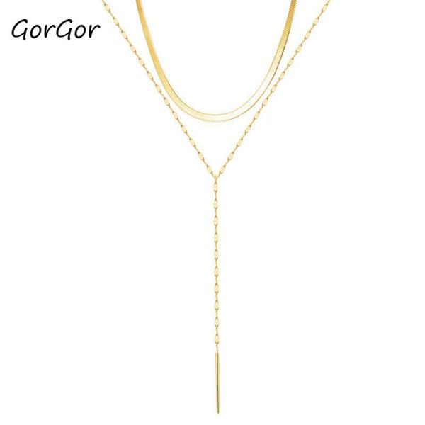 gorgor women necklace snake chain double layer beads titanium steel simple temperament ladies fashion chokers accessories 1658, Golden;silver
gorgor women necklace snake chain double layer beads titanium steel simple temperament ladies fashion chokers accessories 1658, Golden;silver