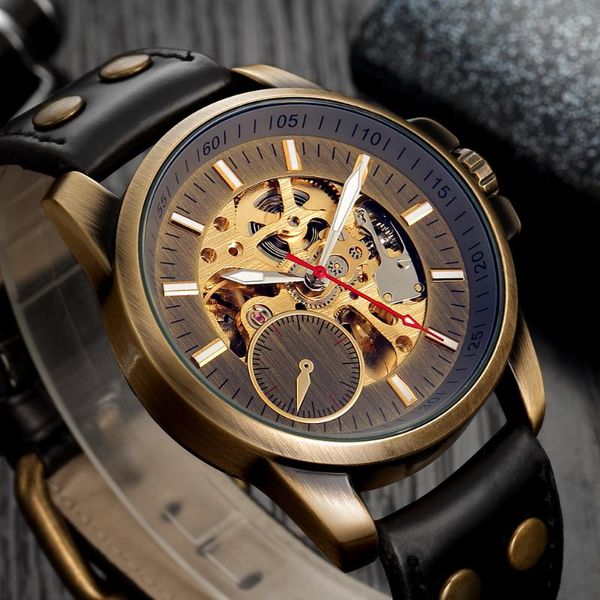 wristwatches shenhua fashion skeleton mechanical watch men antique automatic watches bronze steampunk retro leather analog male vintage cloc, Slivery;brown
wristwatches shenhua fashion skeleton mechanical watch men antique automatic watches bronze steampunk retro leather analog male vintage cloc, Slivery;brown