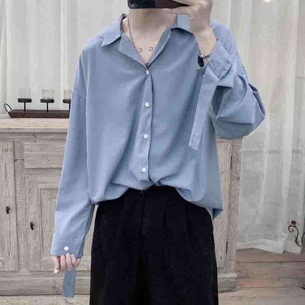 solid color drop loose sleeve shirt will see xianqi autumn trend dressed ribbon extremely simple male fashion long slee t22o, White;black
solid color drop loose sleeve shirt will see xianqi autumn trend dressed ribbon extremely simple male fashion long slee t22o, White;black