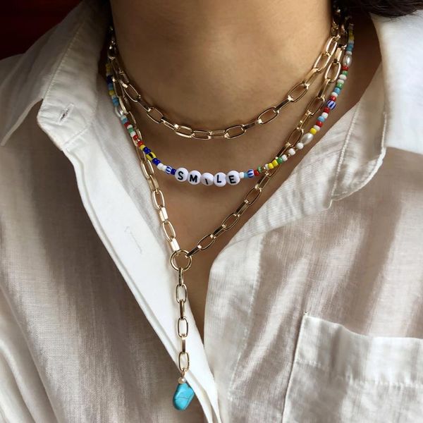 chokers smile print bohemia rainbow beads choker necklace for women turquoise pendant alloy girl holiday fashion jewerly, Golden;silver
chokers smile print bohemia rainbow beads choker necklace for women turquoise pendant alloy girl holiday fashion jewerly, Golden;silver